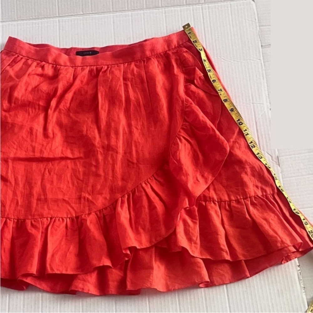 J. Crew 100% Linen Ruffle Mini Skirt - Picture 7 of 7